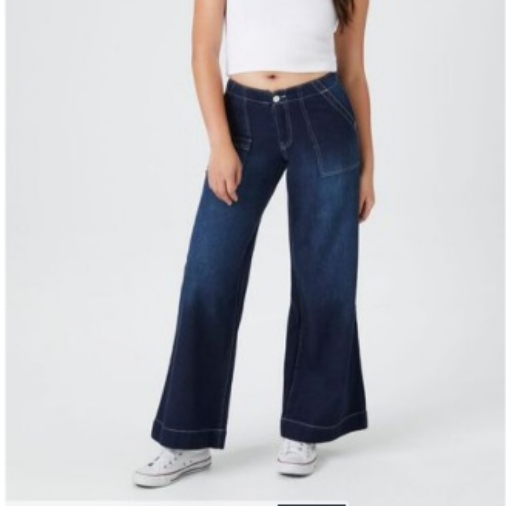 Forever 21 Premium Low Rise Wide Leg Jean